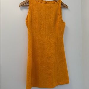 Elegant Orange Sleeveless Dress - Tweed
